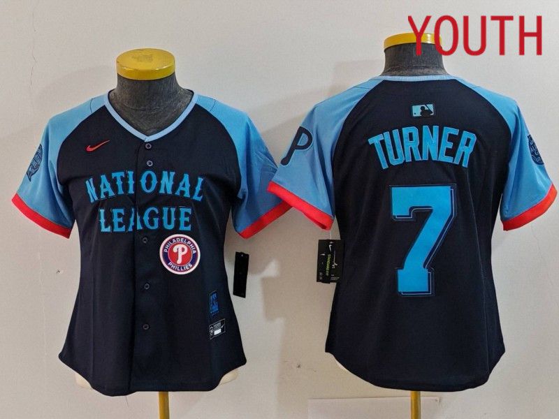 Youth Philadelphia Phillies #7 Turner Blue All star 2024 Nike MLB Jersey style 6->youth mlb jersey->Youth Jersey